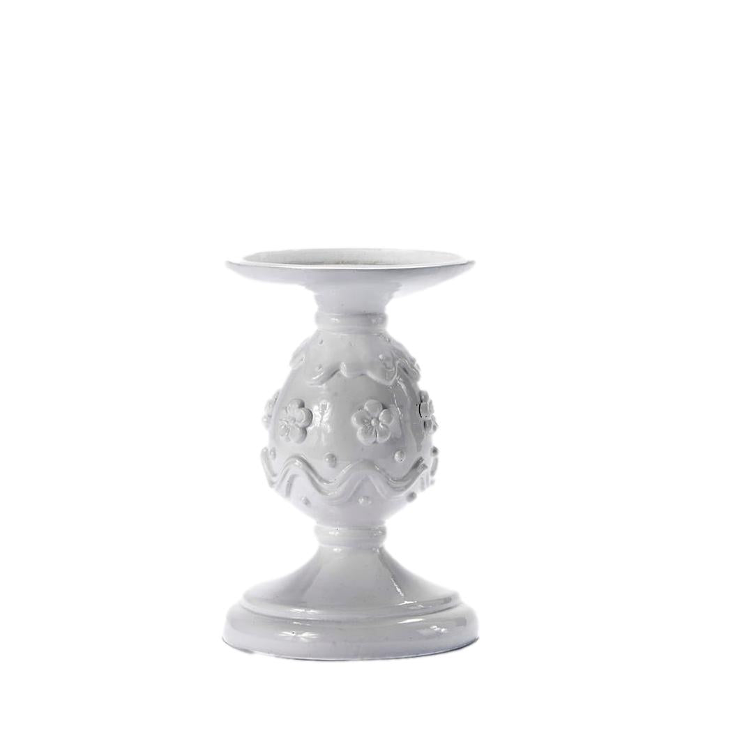 White Egg Candle Holder