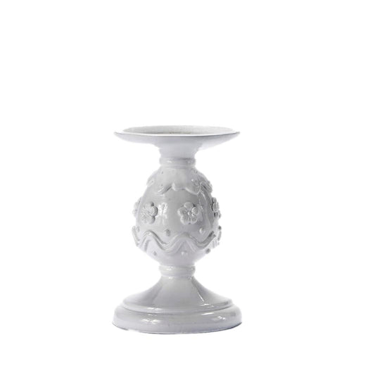 White Egg Candle Holder