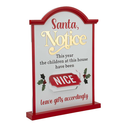 PRE ORDER - Naughty or Nice Standing Wooden Sign 45cm H - 2026 OCTOBER ARRIVAL