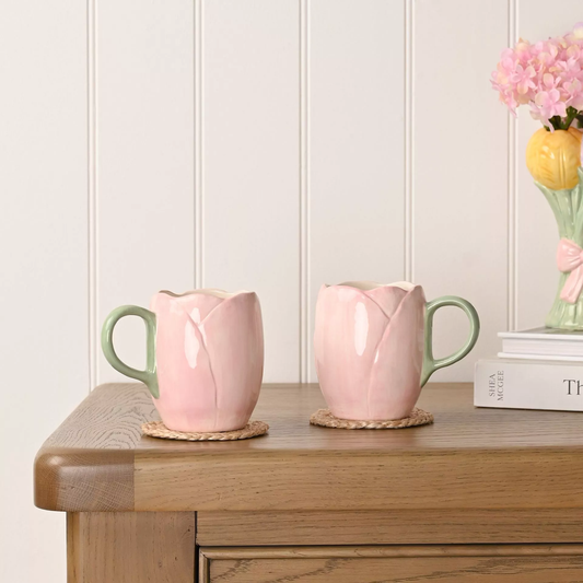 PRE ORDER - Ceramic Pink Tulip Mug Set of 2 🌷- 2026 OCTOBER ARRIVAL