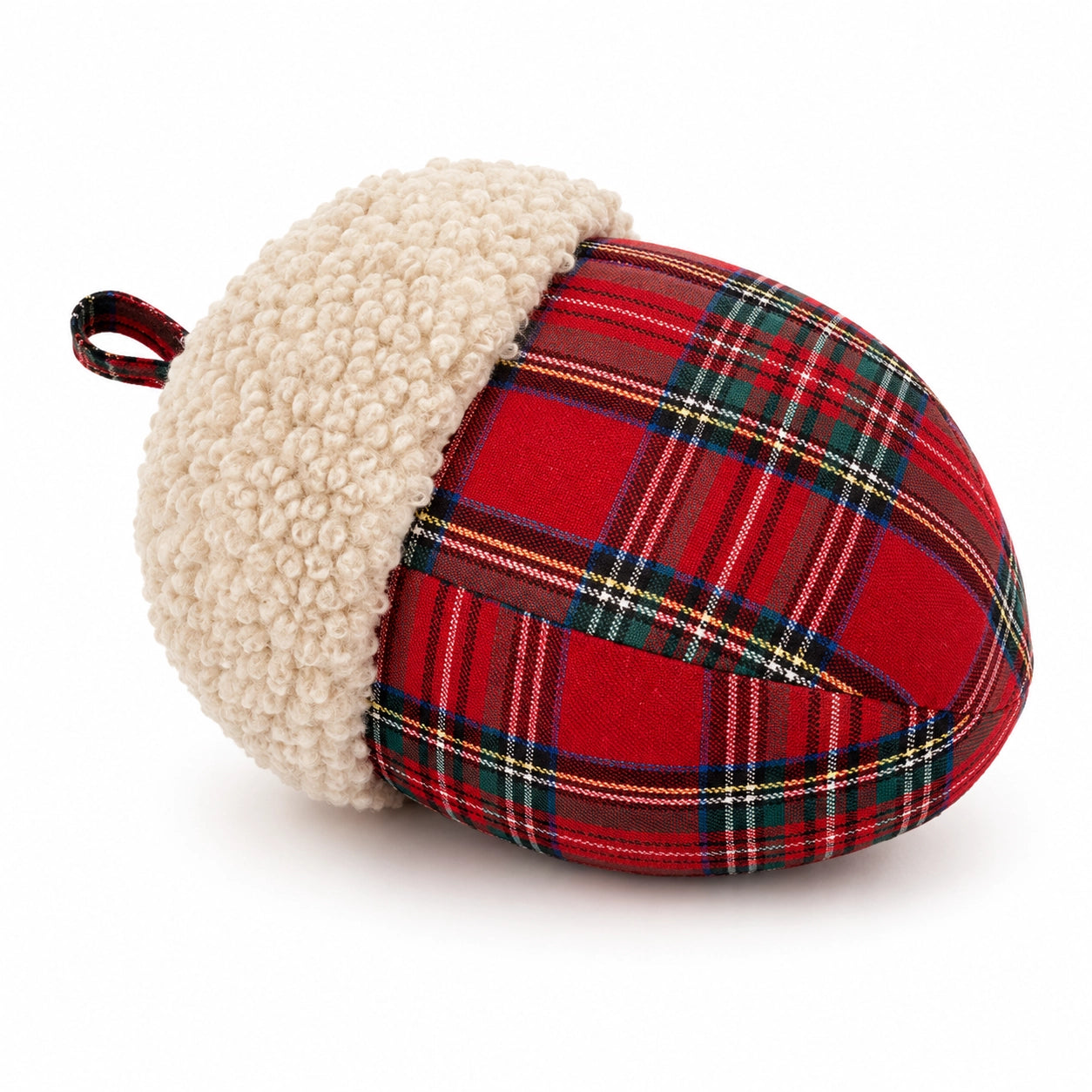 PRE ORDER - Red Plaid Acorn Filled Throw Pillow - 2026 AUGUST ARRIVAL