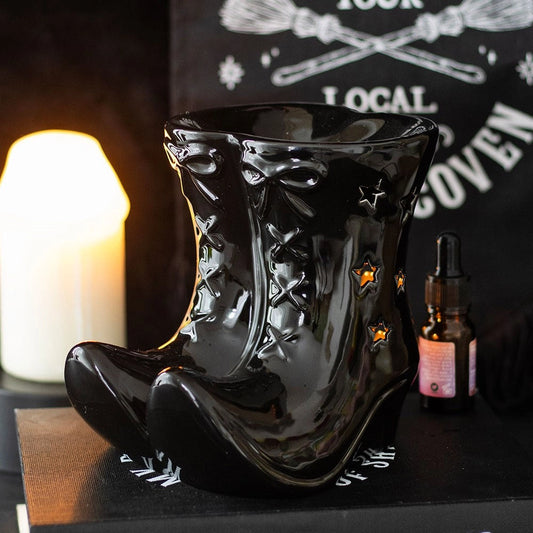 Black Halloween Witch Boots Oil Burner - SEPTEMBER ARRIVAL