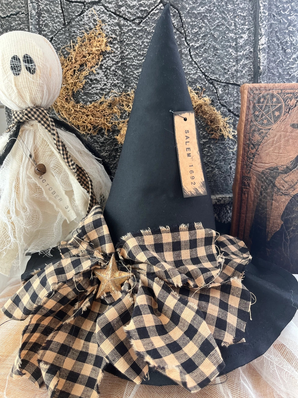 PRE ORDER - Old Salem Primitive Black Witch Hat - 2026 SEPTEMBER ARRIVAL