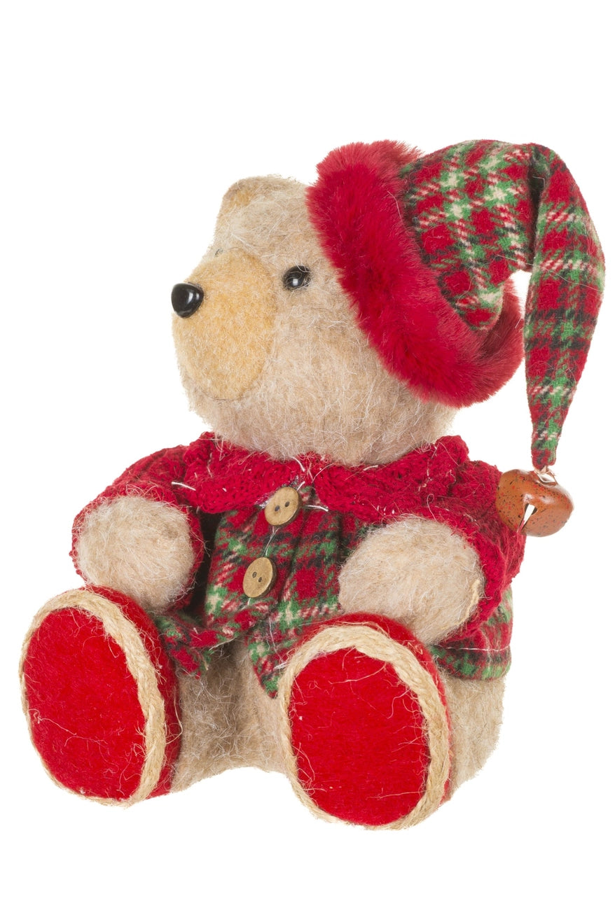 Sitting Light Brown Plaid Christmas Bear Boy - 2026 SEPTEMBER ARRIVAL