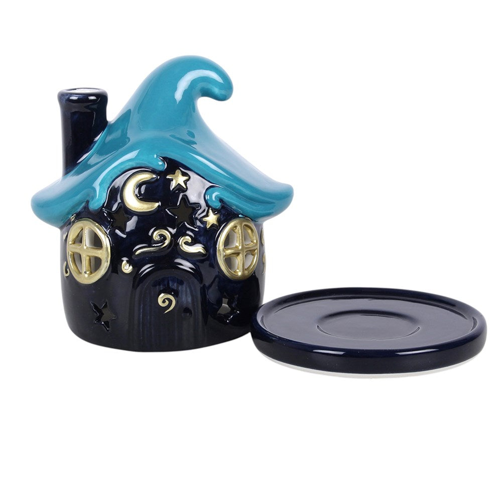 Celestial Moonwave Cottage Incense Cone Holder 🌙