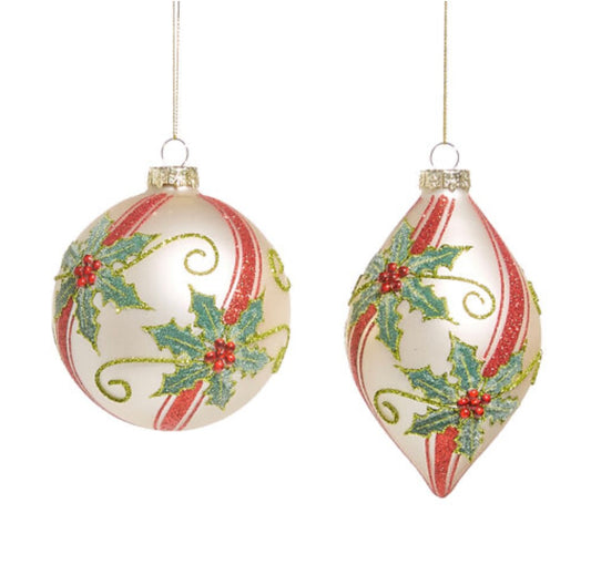 Treasured Moments Red & Green Holly Hanging Assorted - OCTOBER ARRIVAL