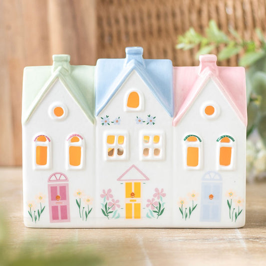Pastel House Ceramic Incense Cone Burner or Tealight Holder