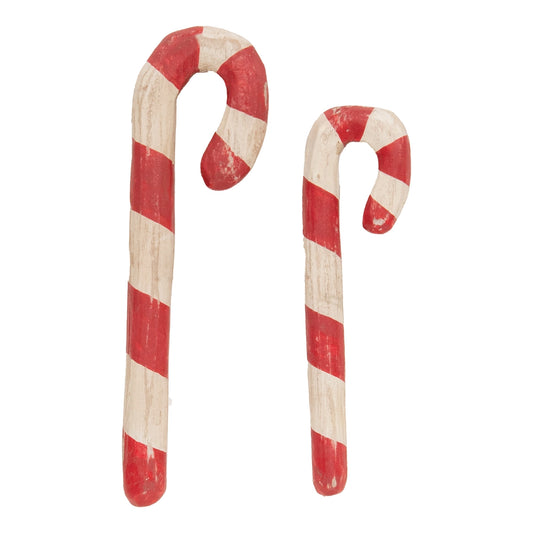 PRE ORDER - Carved Look Resin Antiqued Candy Canes Set of 2 - 2026 OCTOBER ARRIVAL