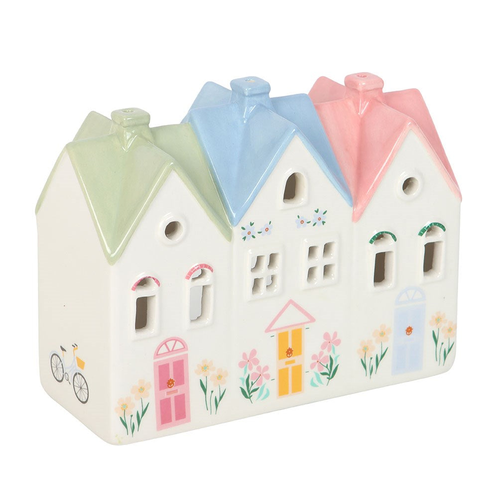Pastel House Ceramic Incense Cone Burner or Tealight Holder