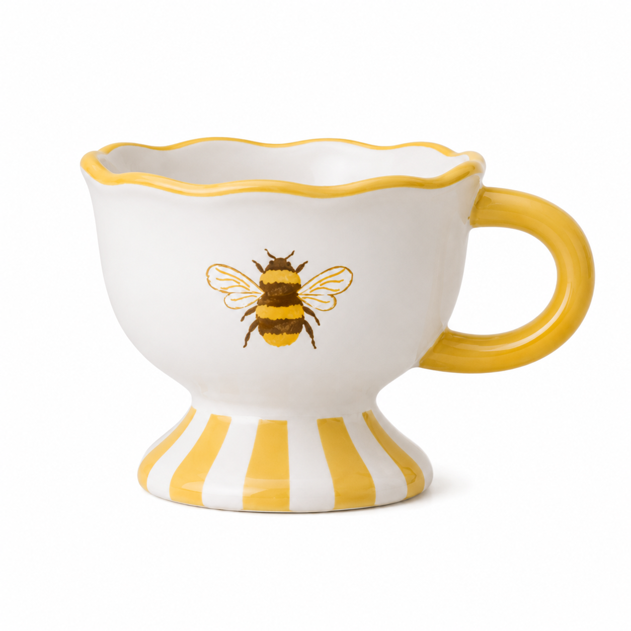 PRE ORDER - Honey Bee Scolloped Ceramic Teacup -2026 OCTOBER ARRIVAL