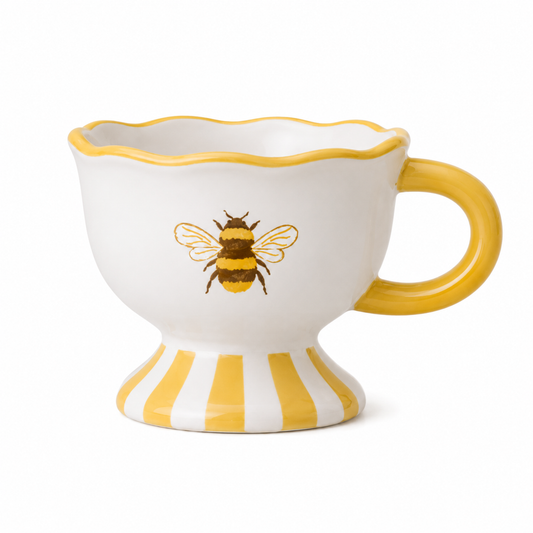 PRE ORDER - Honey Bee Scolloped Ceramic Teacup -2026 OCTOBER ARRIVAL
