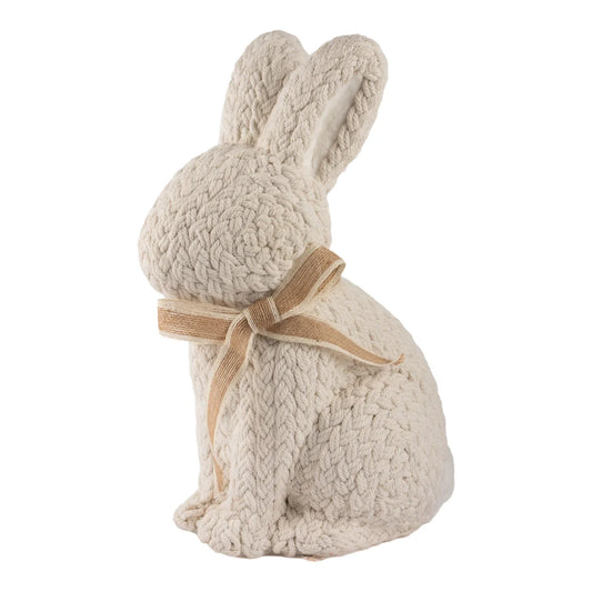 PRE ORDER - Sitting Knit Look Ivory Bunny 35cm - 2027 LATE JANUARY ARRIVAL