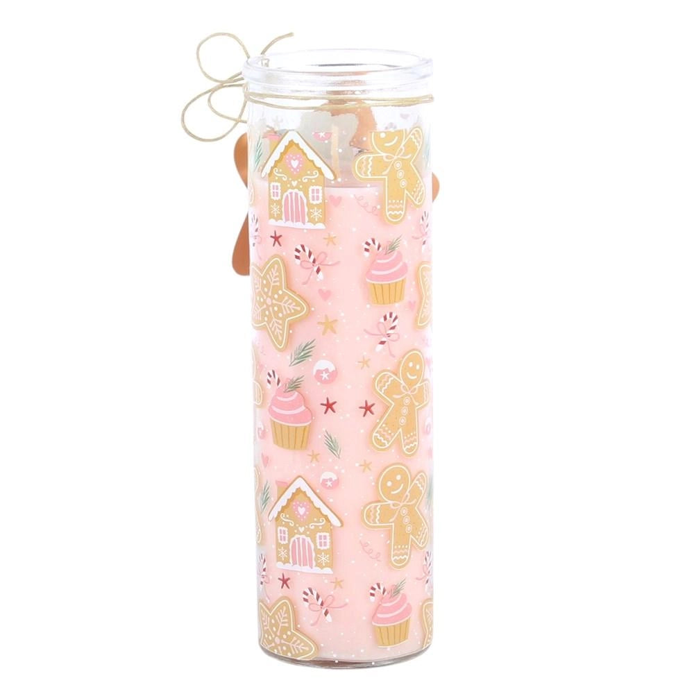 PRE ORDER - Pink Gingerbread Cookie Tube Glass Candle - 2026 SEPTEMBER ARRIVAL