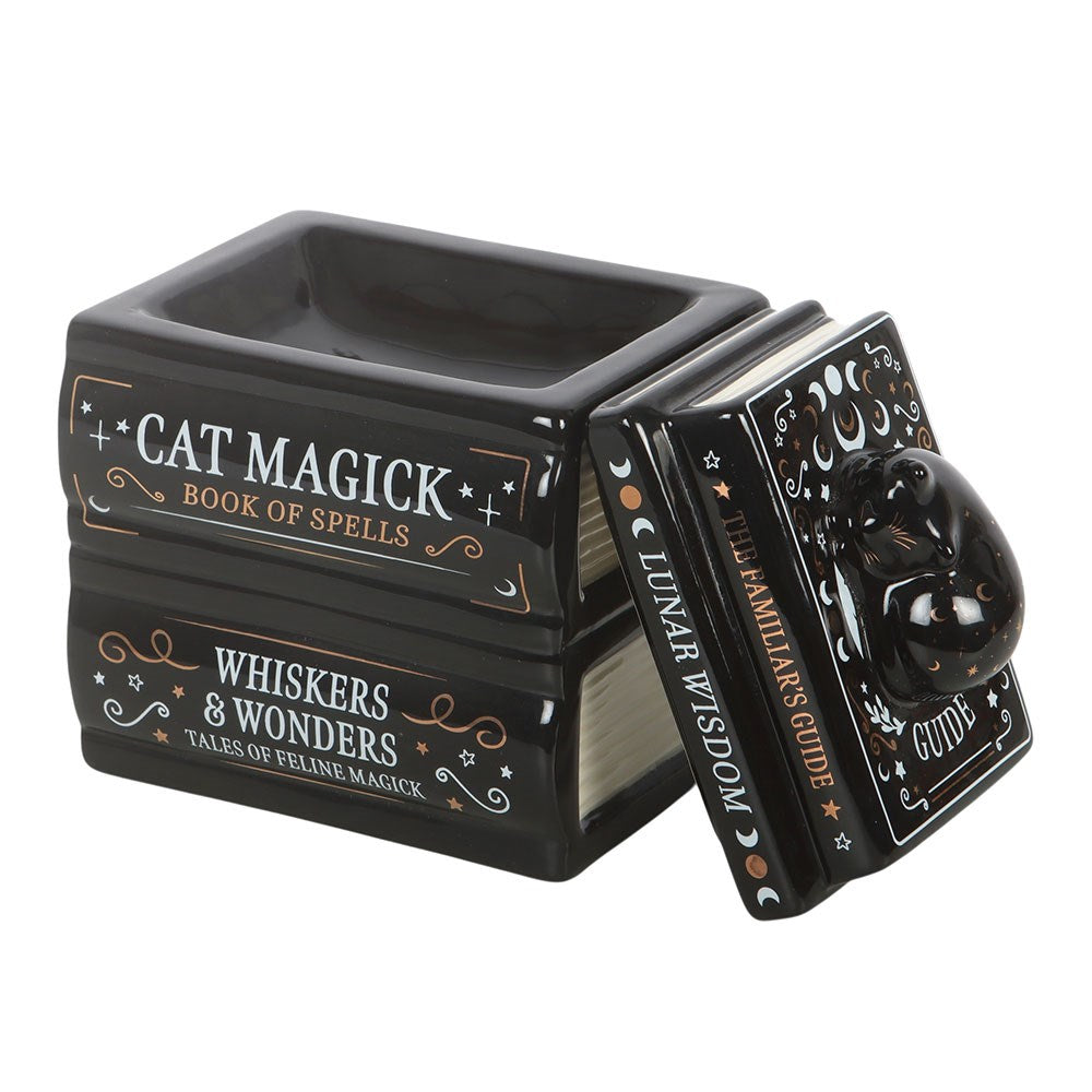 Black Cat Ceramic Book Stack Oil Burner
