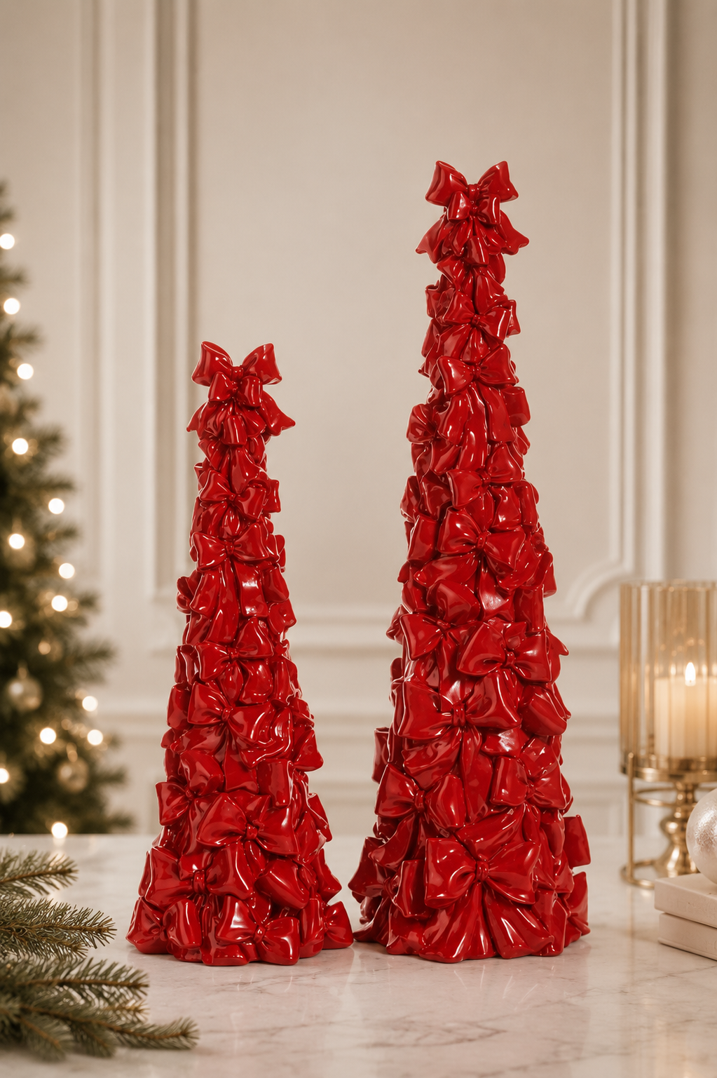 PRE ORDER - Christmas Red Bow Tree Set of 2 - 2026 OCTOBER ARRIVAL