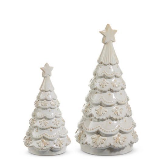 Wonder & Joy White Glazed Trees Set of 2 - OCTOBER ARRIVAL