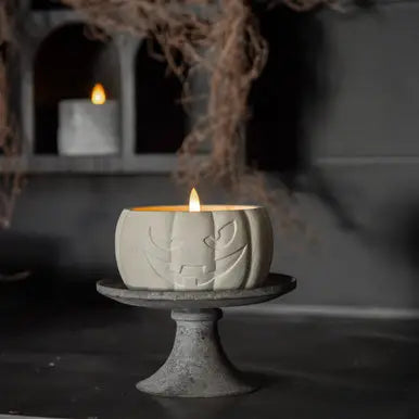 Cream Jack O Lantern 3D Flame Candle - SEPTEMBER ARRIVAL