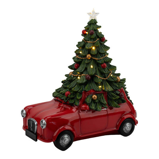 PRE ORDER - Red Car with Christmas Tree LED 30cm - 2026 OCTOBER ARRIVAL