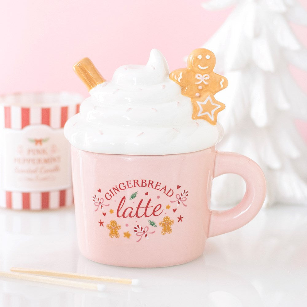 PRE ORDER - Pink Ceramic Gingerbread Latte Oil Burner and Wax Warmer - 2026 SEPTEMBER ARRIVAL