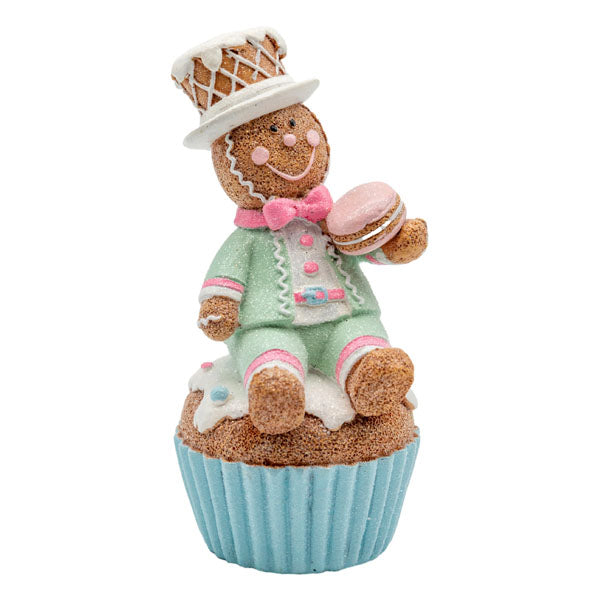 Blue Gingerbread Cupcake Boy - SEPTEMBER ARRIVAL