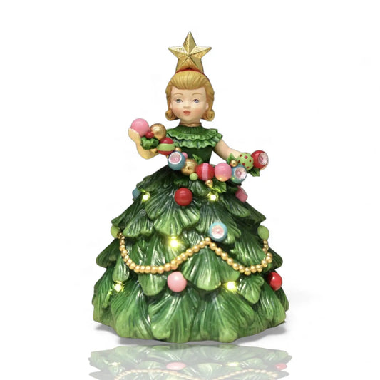 Vintage LED Christmas Tree Girl - 2026 OCTOBER ARRIVAL