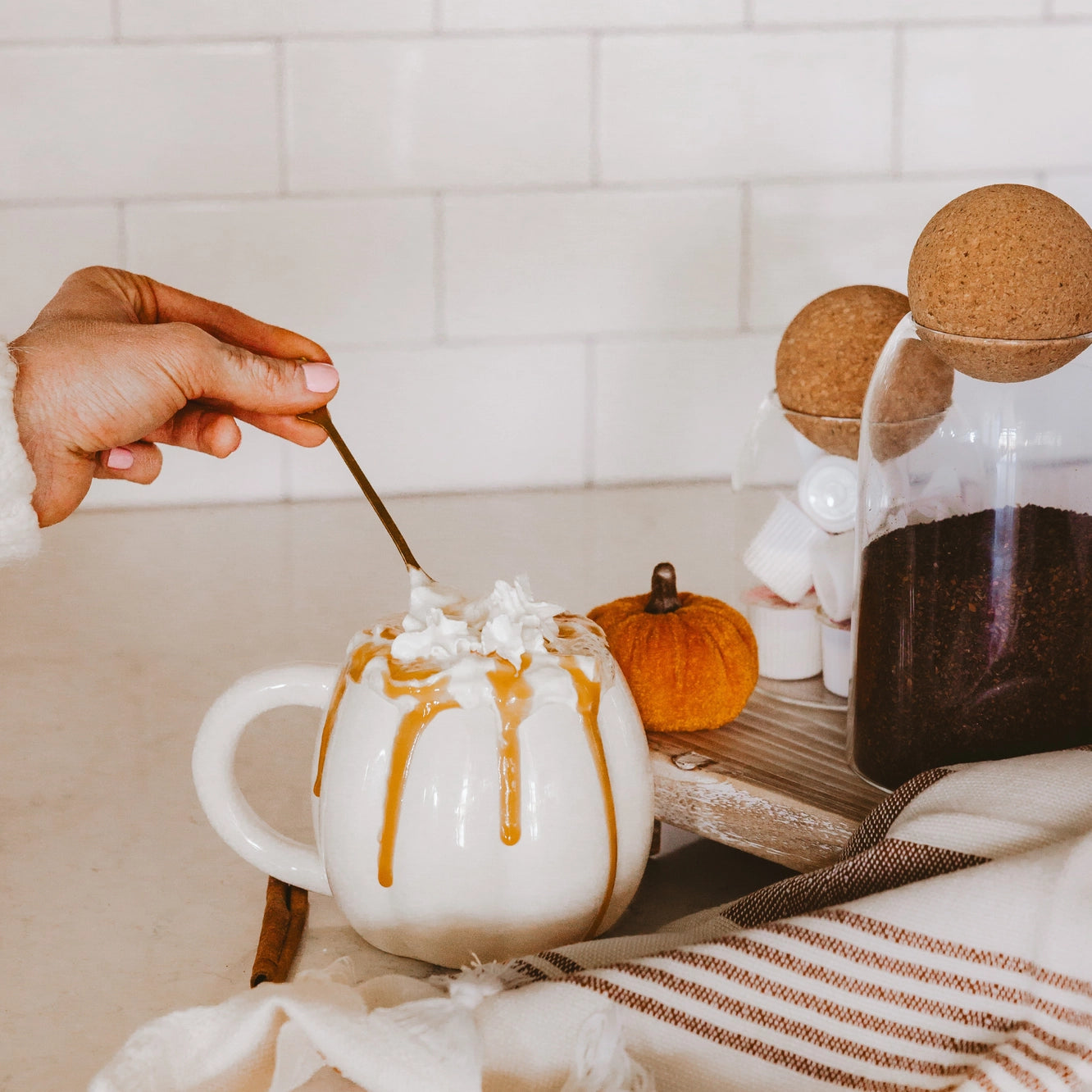 Fall Cream Pumpkin Mug - JULY ARRIVAL