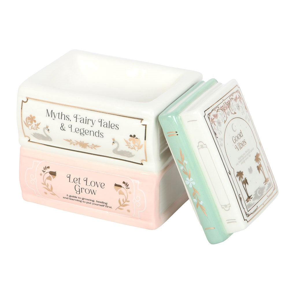 Pastel Ceramic Book Stack Oil Burner