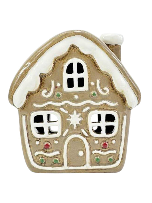 PRE ORDER - Gingerbread Pottery Tea Light House - 2026 SEPTEMBER ARRIVAL