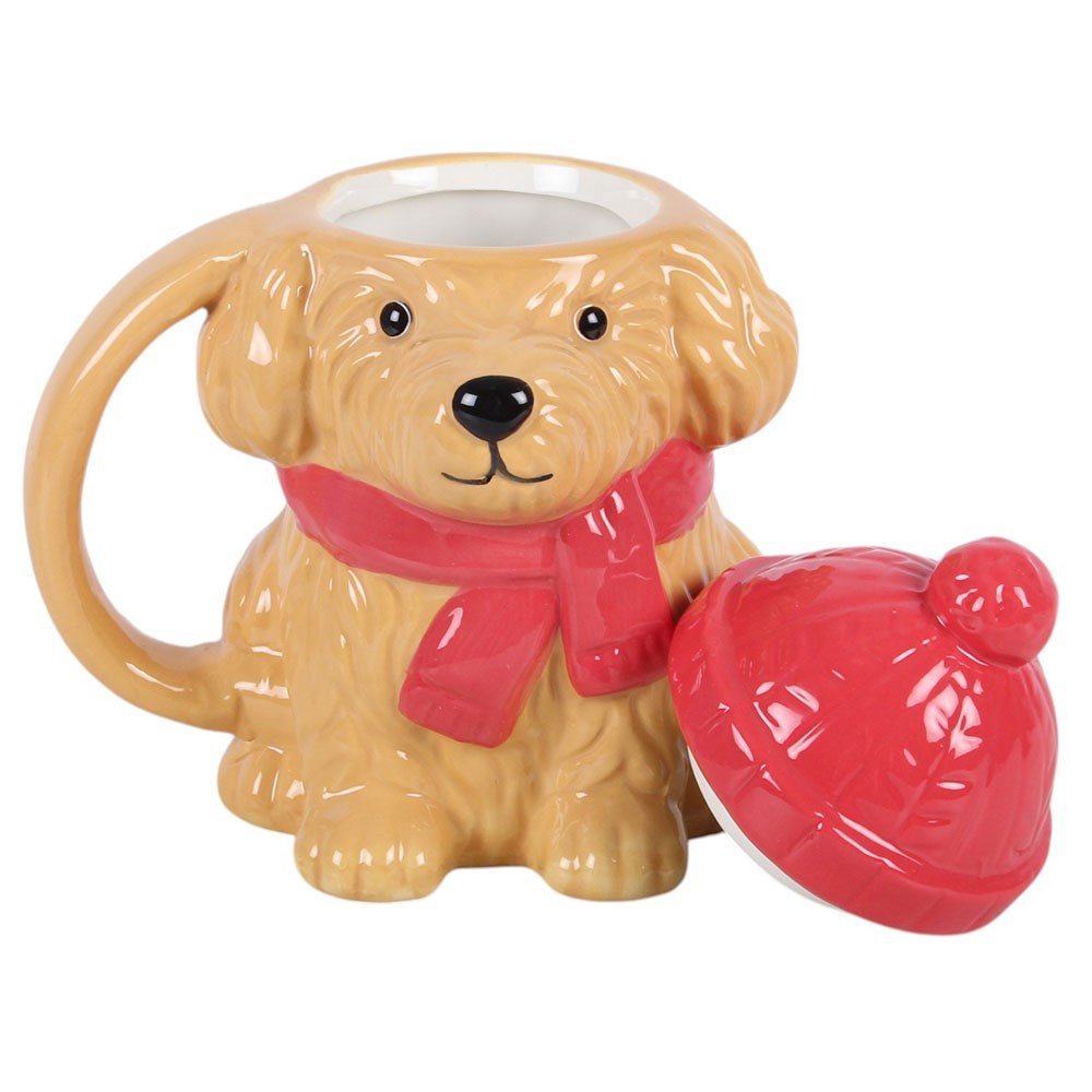 PRE ORDER - Christmas Winter Puppy Lidded Mug - 2026 SEPTEMBER ARRIVAL