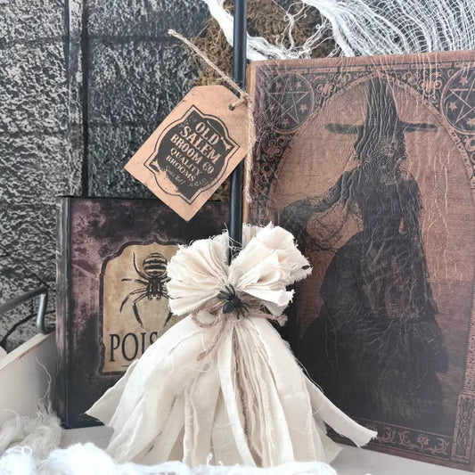PRE ORDER - Primitive Halloween Old Salem Witch Broom - 2026 SEPTEMBER ARRIVAL