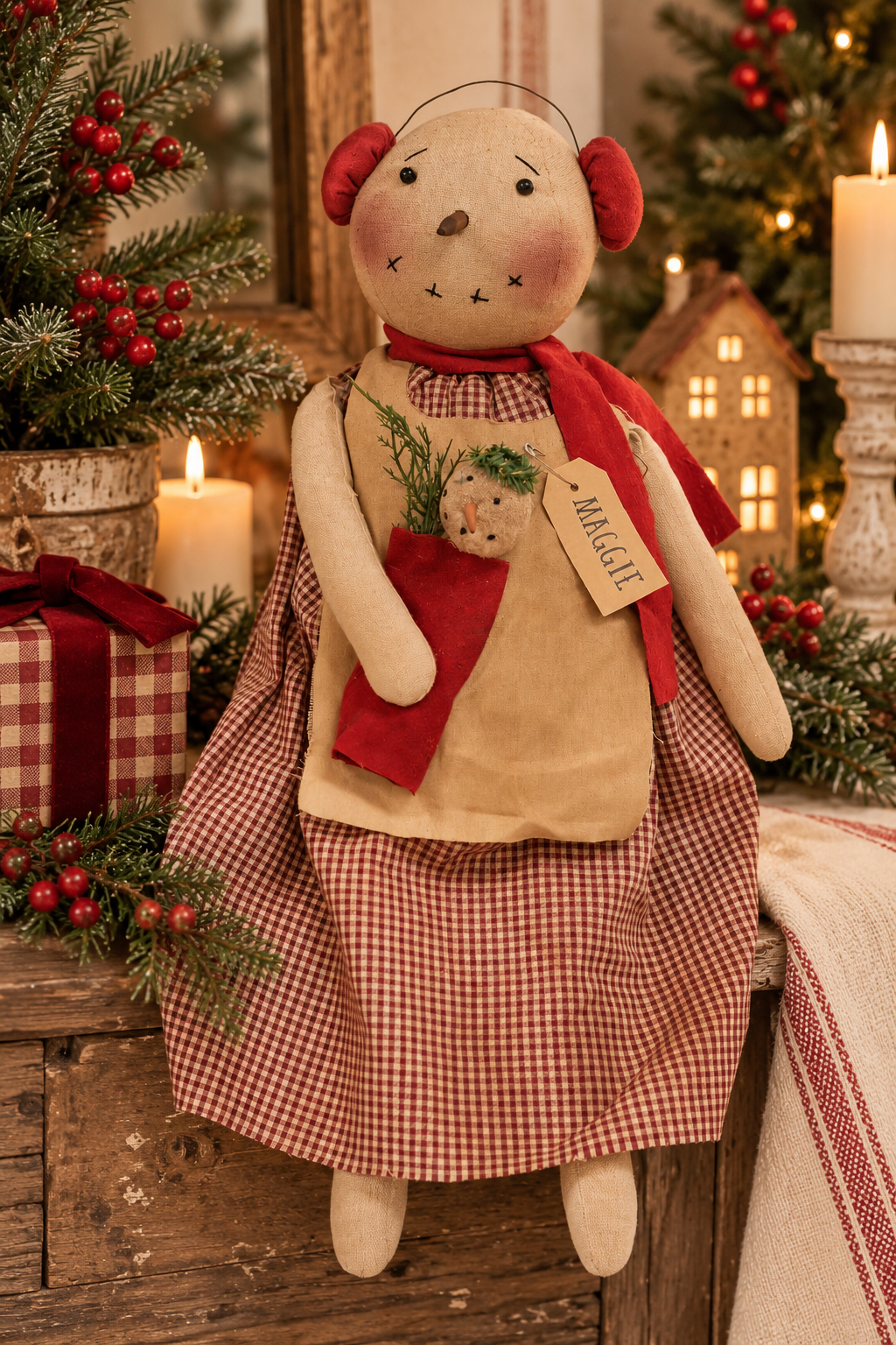 PRE ORDER - Primitive Maggie Snowgirl Doll 54cm - 2026 OCTOBER ARRIVAL