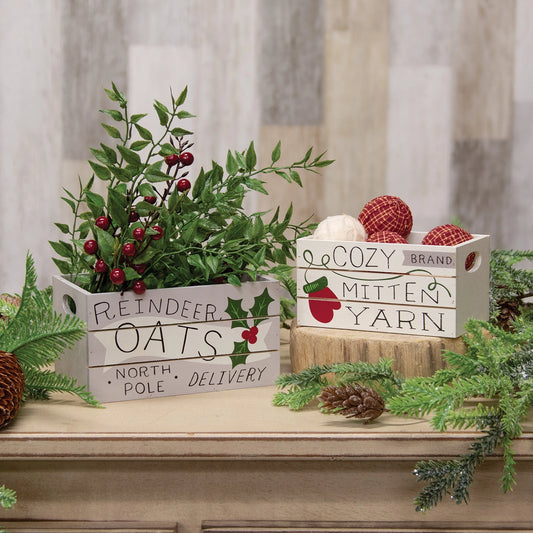 Reindeer Oats Delivery Nesting Crates Set of 2 - SEPTEMBER ARRIVAL