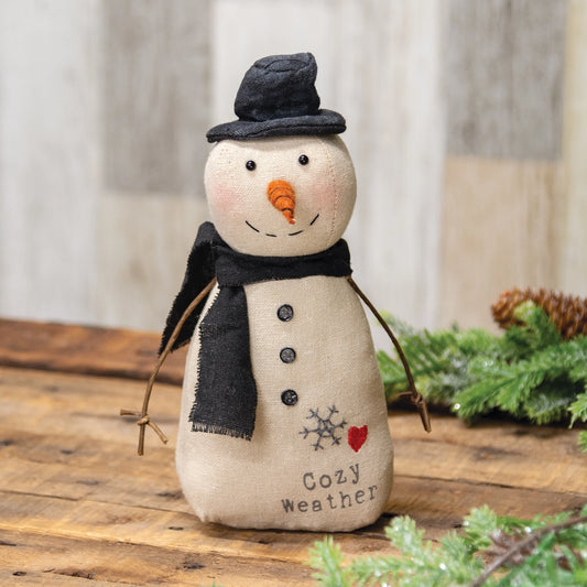 PRE ORDER - Primitive Cozy Weather Stuffed Top Hat Snowman 23cm - 2026 OCTOBER ARRIVAL
