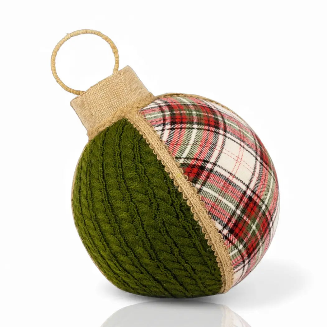 PRE ORDER - Large Knitted & Plaid Bauble 30cm - 2026 OCTOBER ARRIVAL