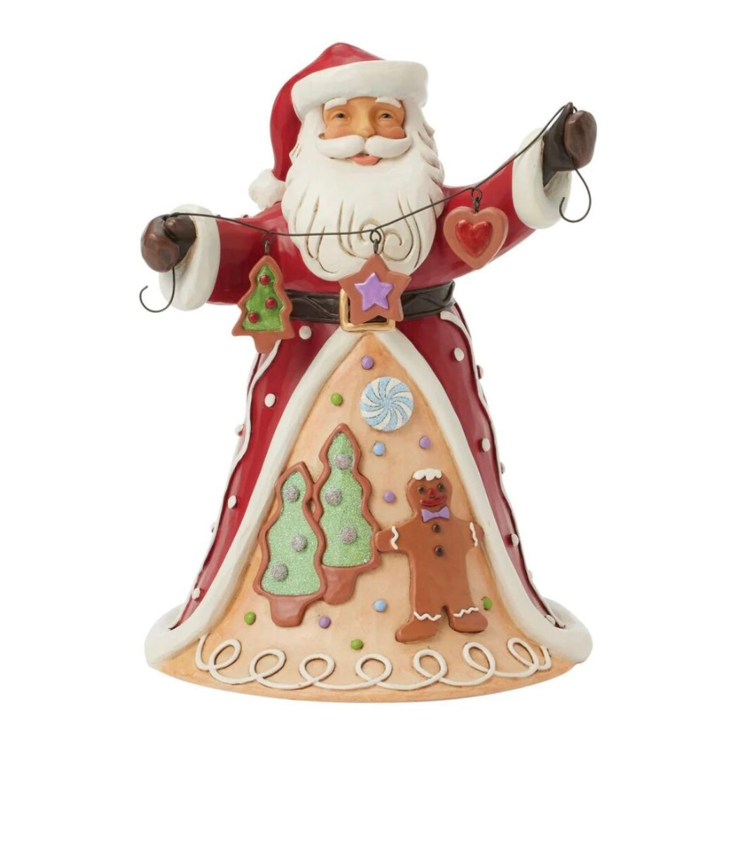 OCTOBER ARRIVAL- Gingerbread Christmas Santa with Cookie Garland