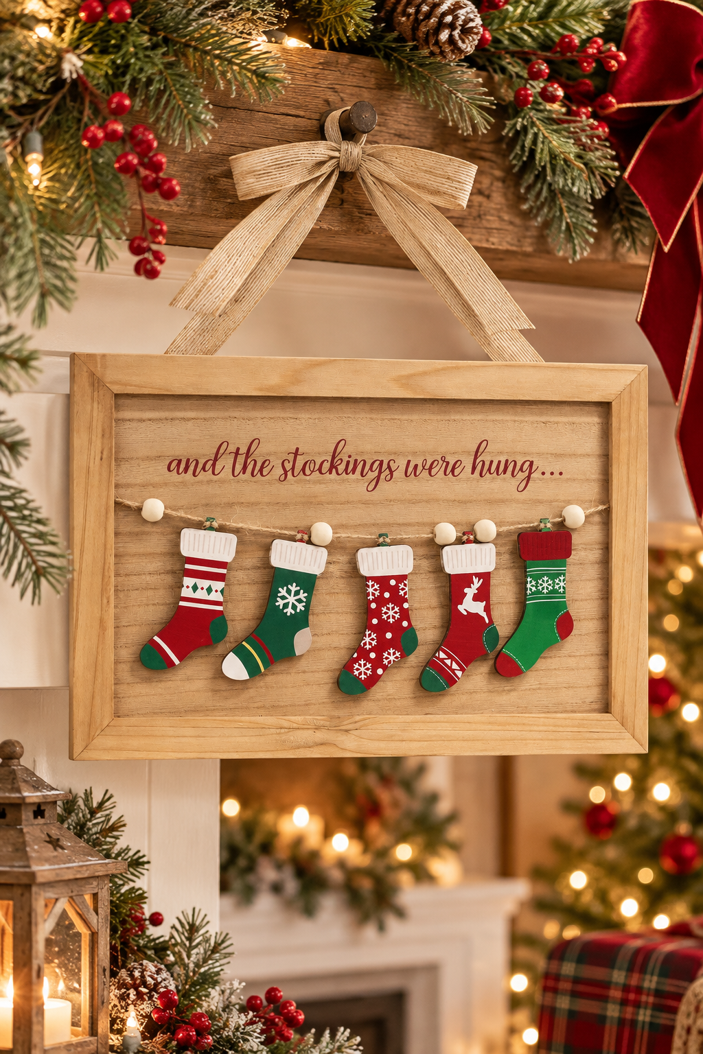 PRE ORDER - The Stockings Were Hung Hanging Wooden Sign - 2026 OCTOBER ARRIVAL