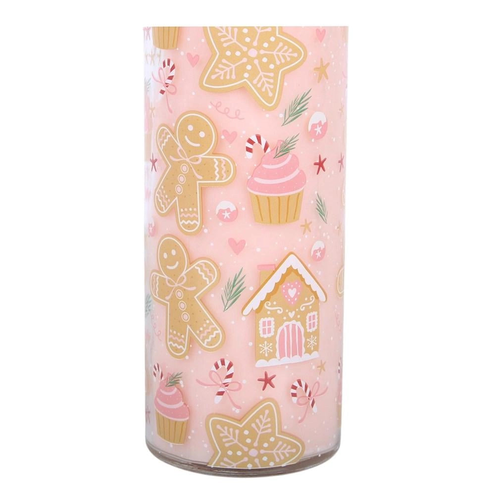 PRE ORDER - Pink Gingerbread Cookie Tube Glass Candle - 2026 SEPTEMBER ARRIVAL