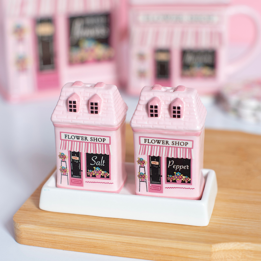 PRE ORDER - Pink Flower Shop Salt & Pepper Set 🌸 - 2026 OCTOBER ARRIVAL