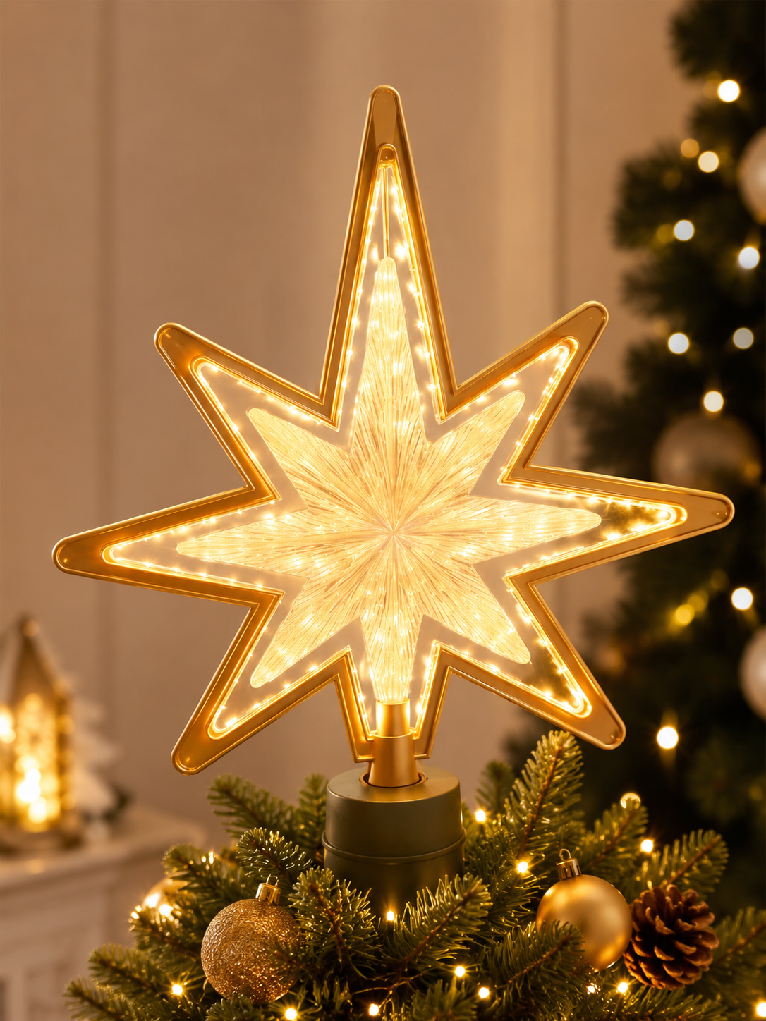 PRE ORDER - Large Radiant Rotating Star Tree Topper - 2026 OCTOBER ARRIVAL