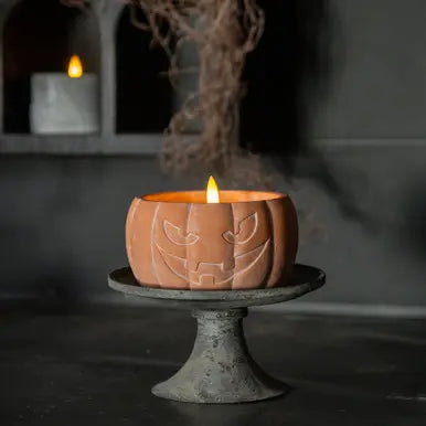 Orange Jack O Lantern 3D Flame Candle - SEPTEMBER ARRIVAL