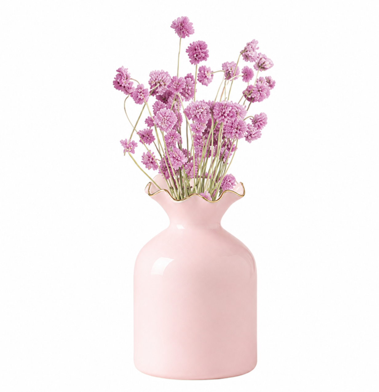 PRE ORDER - Pink Ceramic Flower Vase With Gold Detail 🩷 - 2026 OCTOBER ARRIVAL