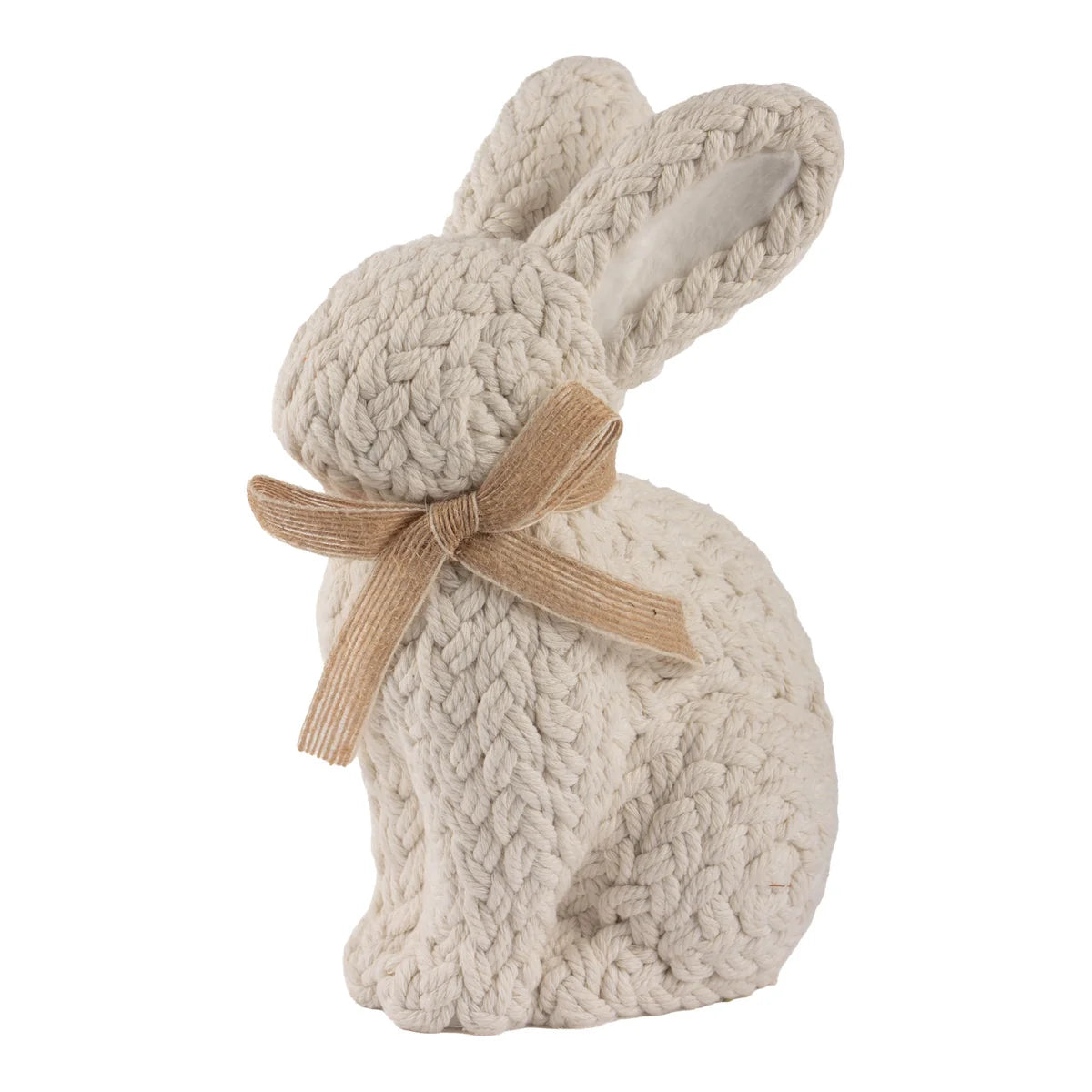 PRE ORDER - Sitting Knit Look Ivory Bunny 24cm -2027 LATE JANUARY ARRIVAL