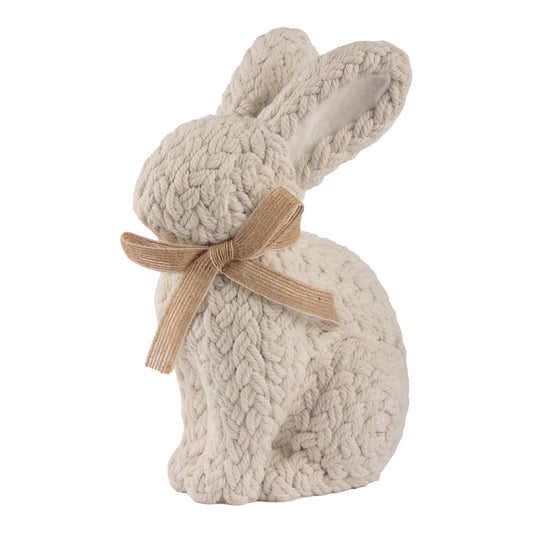PRE ORDER - Sitting Knit Look Ivory Bunny 24cm -2027 LATE JANUARY ARRIVAL