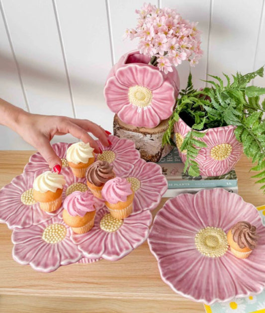 Pink Flower Cake Stand - LATE SEPTEMBER ARRIVAL