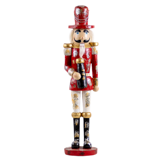 Otto Wooden Nutcracker Red/White 46cm
