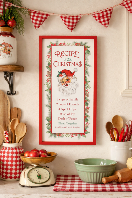 PRE ORDER - Recipe For Christmas Sign 61cm - 2026 OCTOBER ARRIVAL