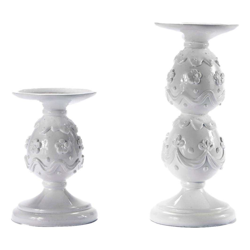 White Egg Candle Holder