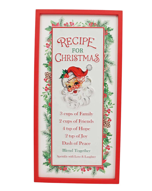 PRE ORDER - Recipe For Christmas Sign 61cm - 2026 OCTOBER ARRIVAL