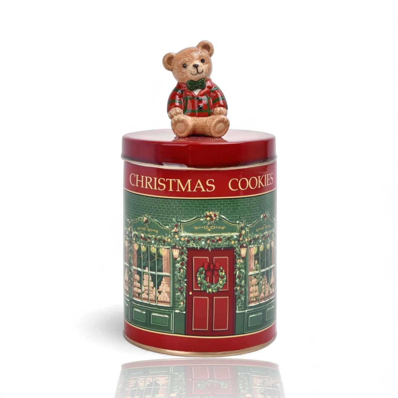 PRE ORDER - Red Christmas Cookies Tin With Bear - 2026 OCTOBER ARRIVAL