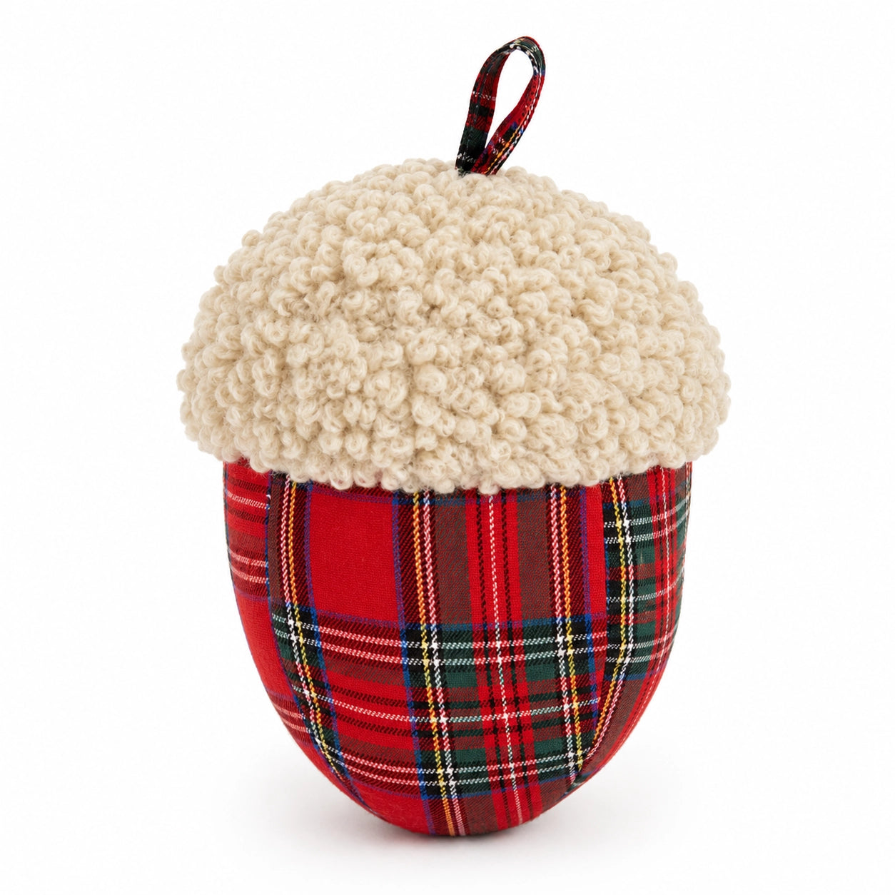 PRE ORDER - Red Plaid Acorn Filled Throw Pillow - 2026 AUGUST ARRIVAL